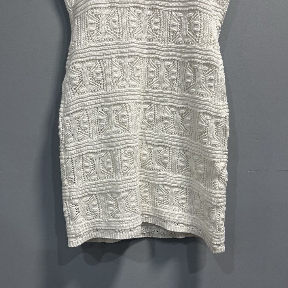Olive & Oak Ivory Crochet Lined Bodycon Dress Size Large Boho Festival - Picture 5 of 7